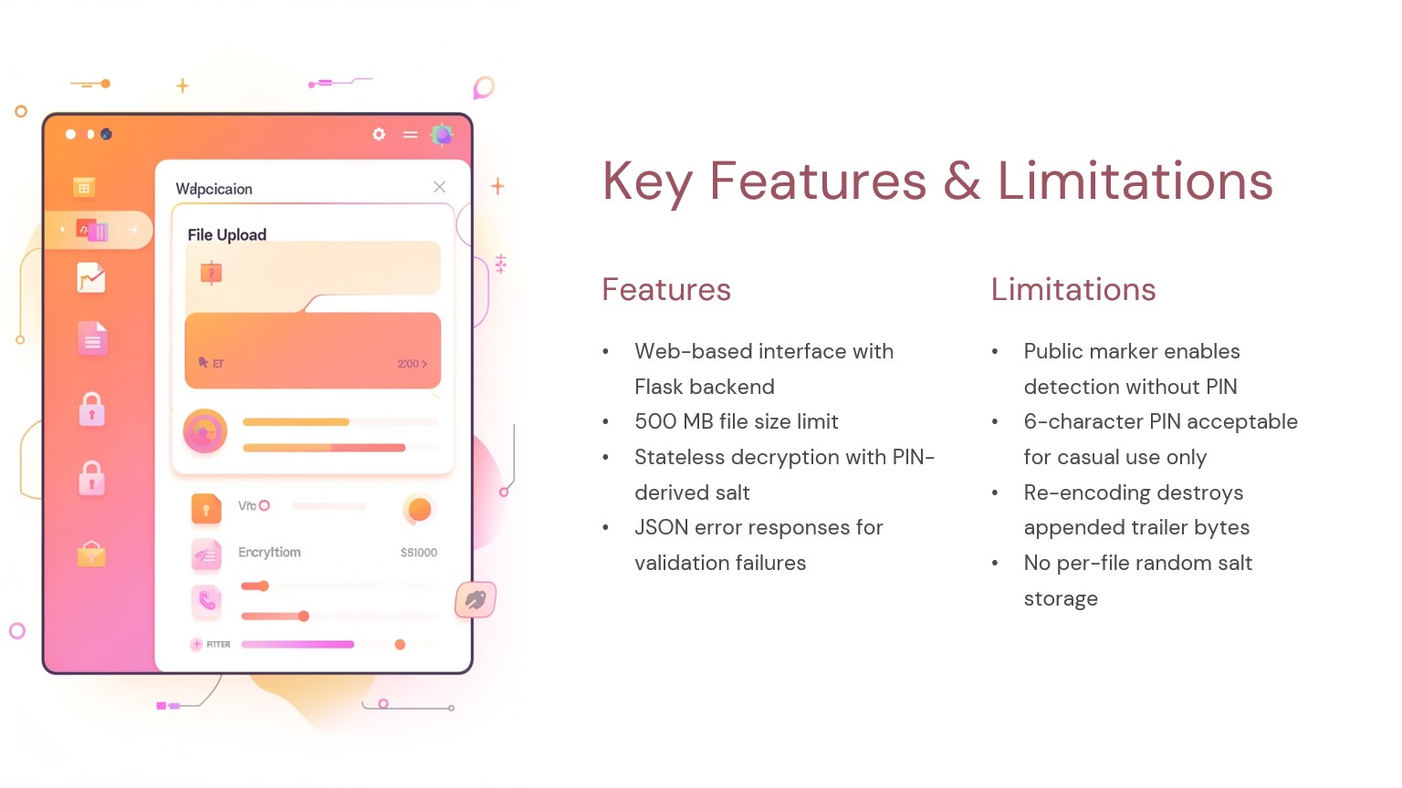 Slide 5 – Key Features and Limitations.